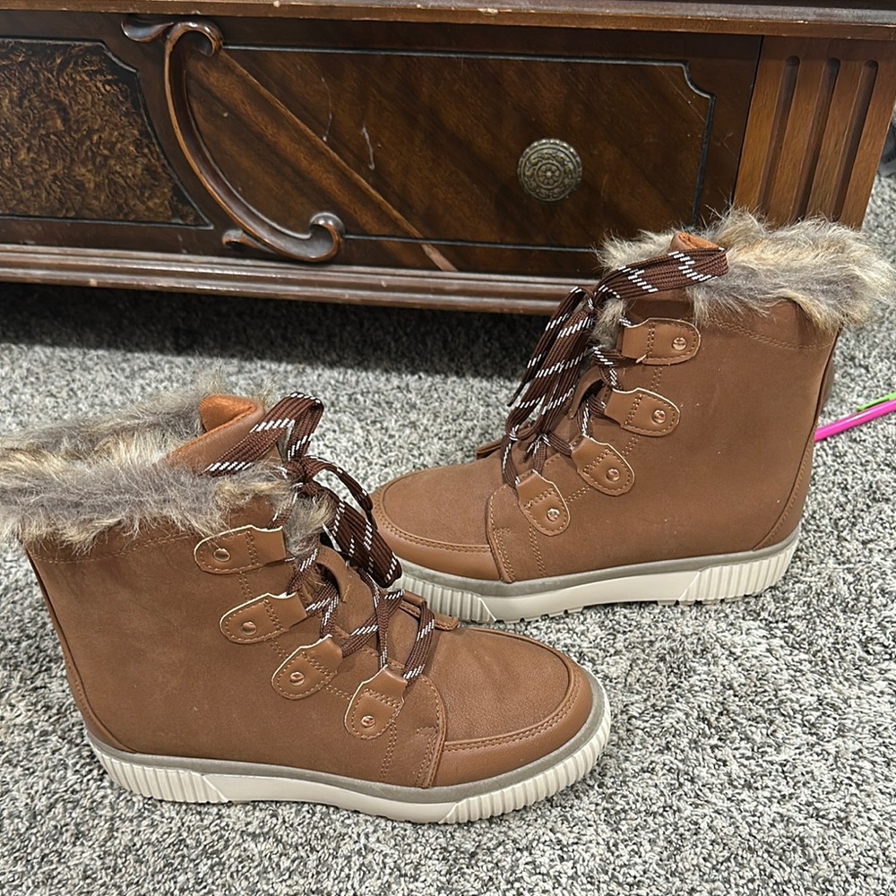 Cozy Brown Fur-Lined Boots